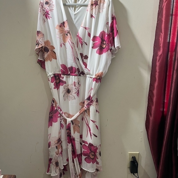 Lane Bryant Dresses & Skirts - Lane Bryant size 28 floral summer dress elastic waist with belt lined